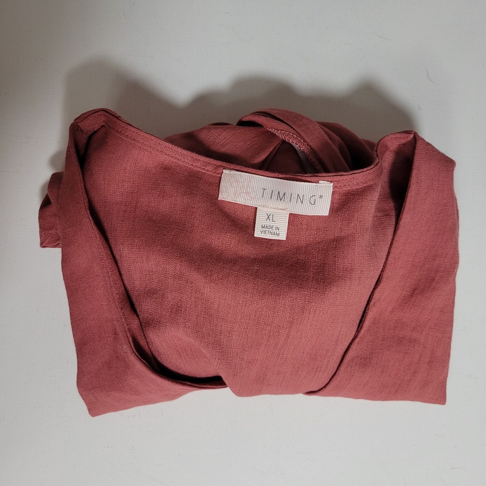 Y2K TIMING Knot Front Bell Sleeve Crop Top Womens XL Granola Coquette Feminine - Picture 10 of 10